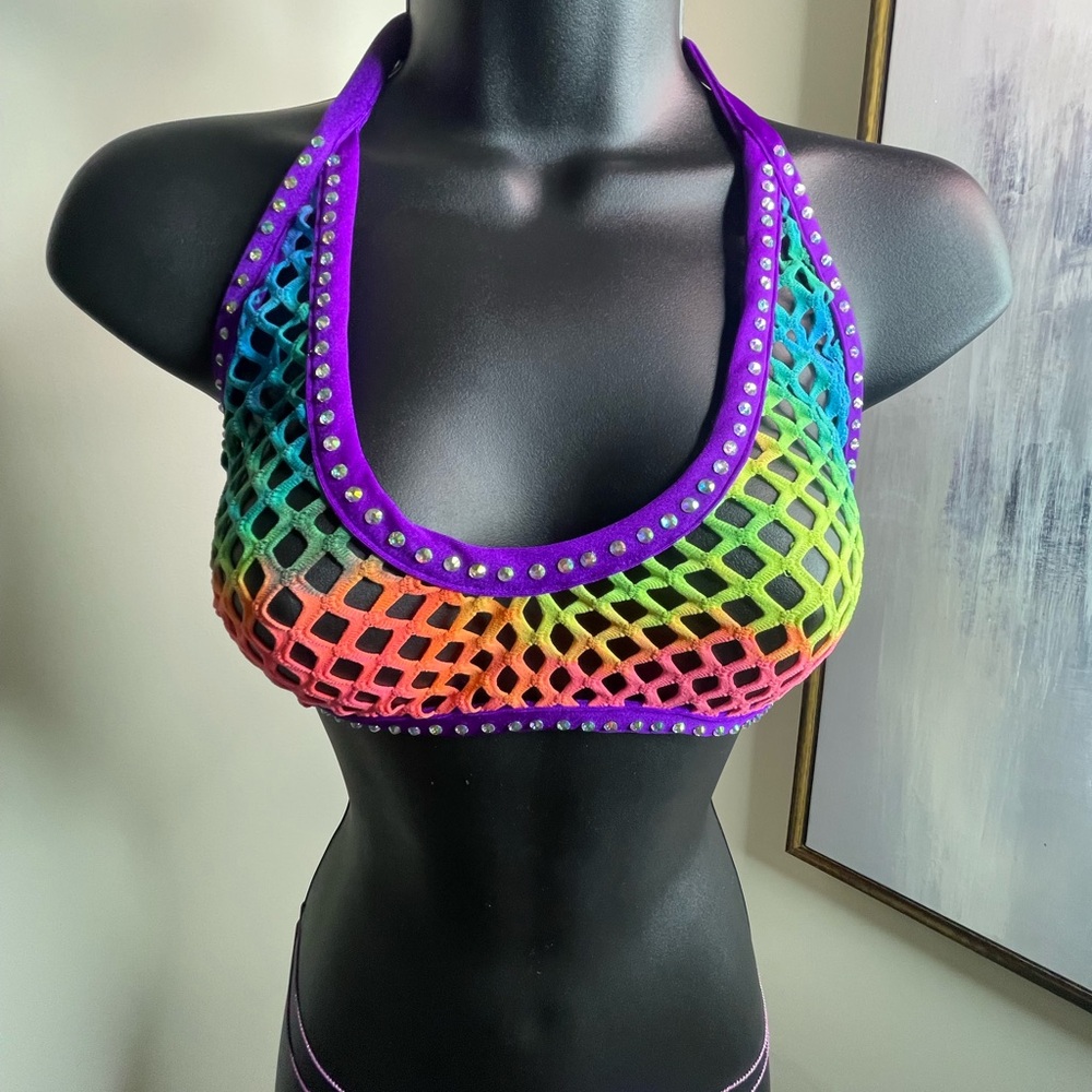 Colorful Mesh Bikini Set - Picture 3 of 4